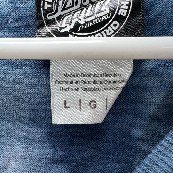 Santa Cruz Skateboards T Shirt Mens Size Large Blue Tie Dye Double Sided SS - Picture 8 of 12